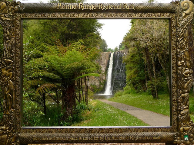 Waterfall path picture frame background free wallpaper - medium preview image