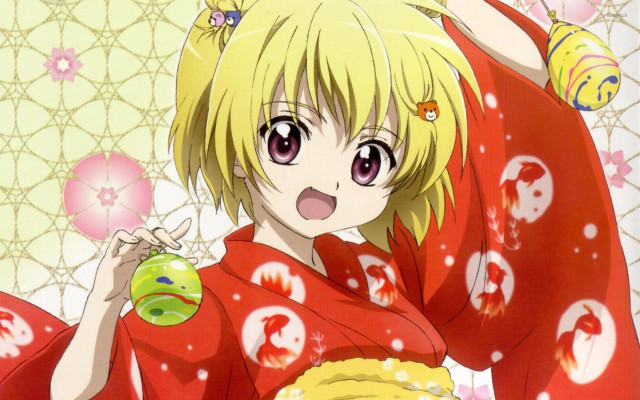 Woman red kimono green object free wallpaper - medium preview image
