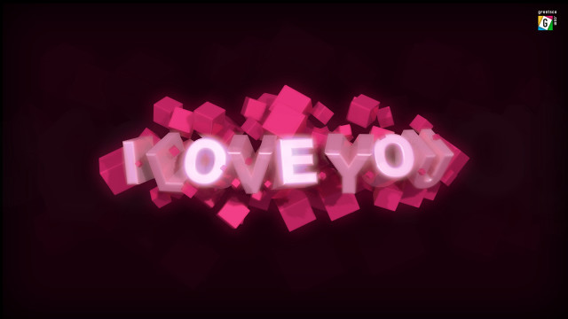 3d text effect i love free wallpaper - medium preview image