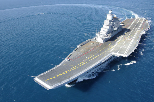 Large aircraft carrier ocean yellow free wallpaper - medium preview image