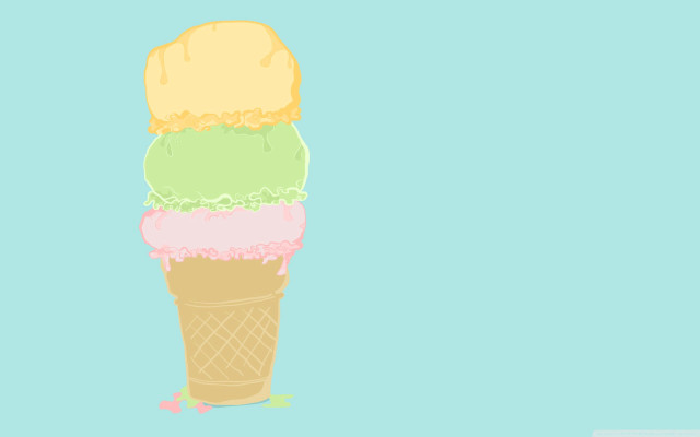 Ice cream cone yellow green free wallpaper - medium preview image