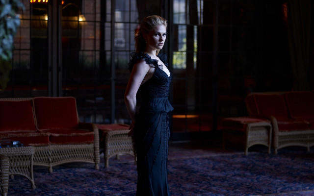 Woman black dress room chairs free wallpaper - medium preview image