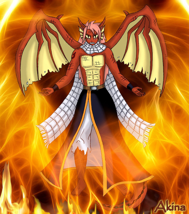 Cartoon demon character flaming wings free wallpaper - medium preview image
