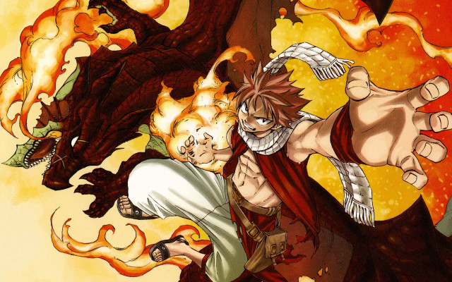 Cartoon man fighting fireball tree free wallpaper - medium preview image