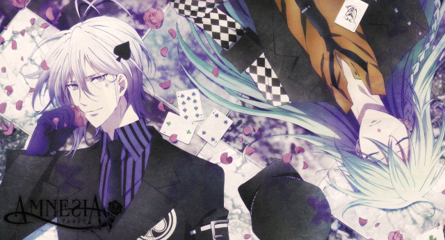 Anime couple long hair blue free wallpaper - medium preview image