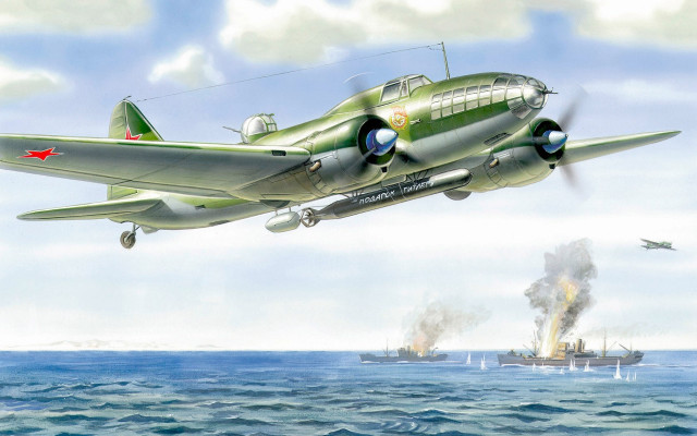 Green airplane flying boat ocean free wallpaper - medium preview image