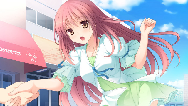Girl dress man suit building free wallpaper - medium preview image