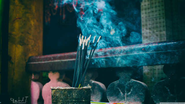Cup incense sticks table statue free wallpaper - medium preview image