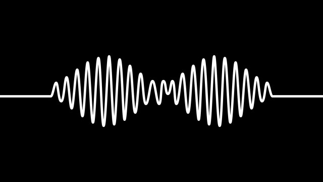 Black white sound wave outline free wallpaper - medium preview image