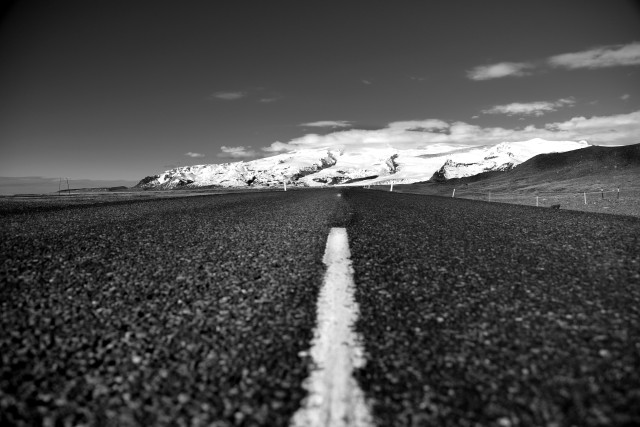 Long road mountain clouds snow free wallpaper - medium preview image
