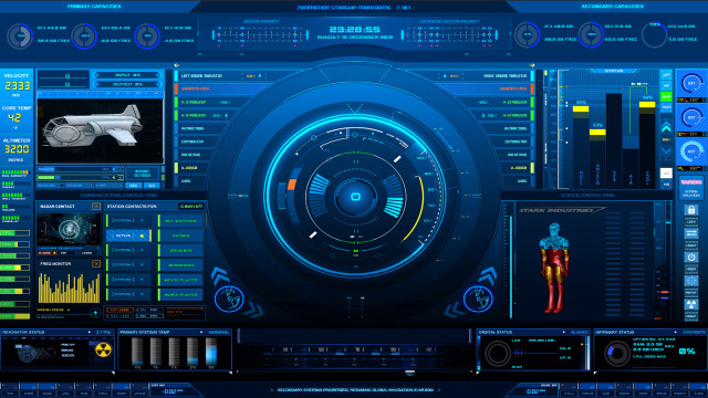 Futuristic interface blue background blue free wallpaper - medium preview image