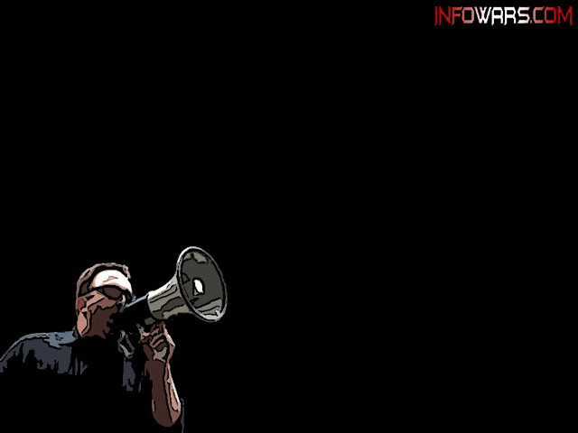 Man holding megaphone black background free wallpaper - medium preview image