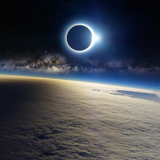 Solar eclipse earth horizon view #6 free wallpaper - medium preview image