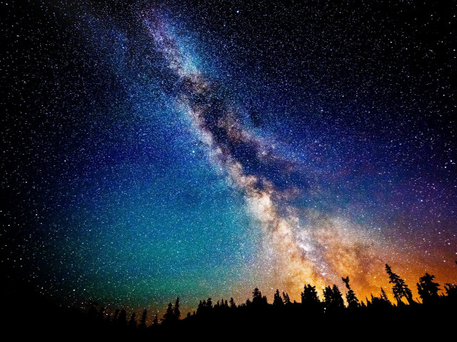 Night sky bright star foreground free wallpaper - medium preview image