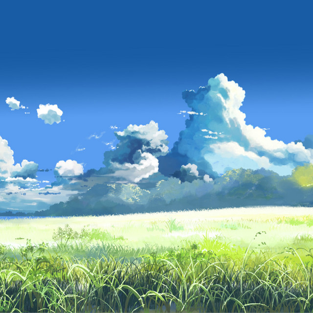Field sky clouds grass blue free wallpaper - medium preview image