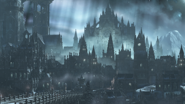 Castle clock tower city skyline free wallpaper - medium preview image