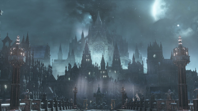 Castle clocktower night fullmoon sky free wallpaper - medium preview image