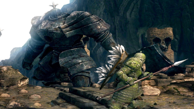 Giant robot creature cave sword free wallpaper - medium preview image