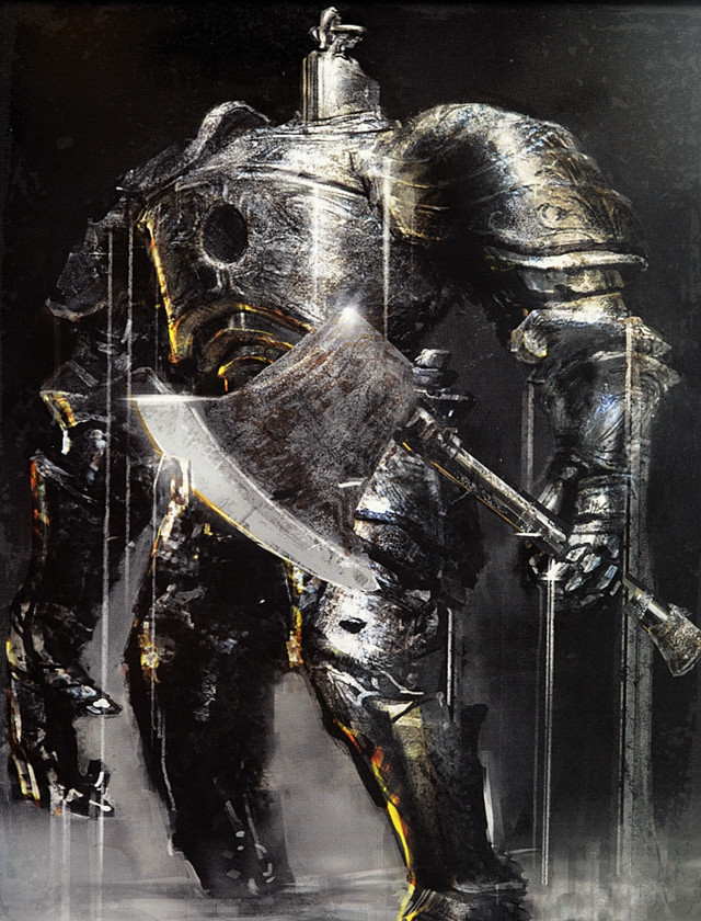 Knight holding sword painting artwork free wallpaper - medium preview image