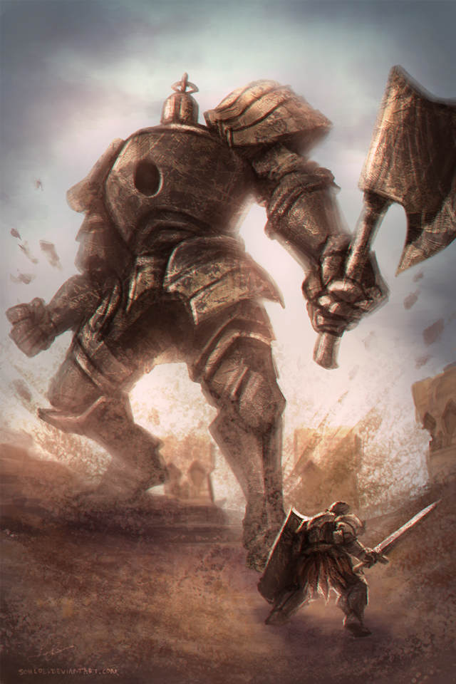 Man armor sword shield field free wallpaper - medium preview image