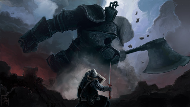 Man suit giant hammer castle free wallpaper - medium preview image