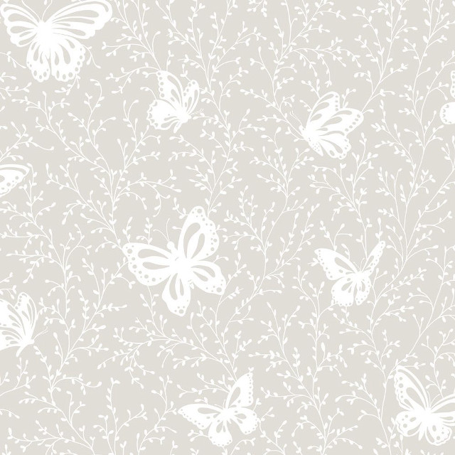White butterfly pattern gray background free wallpaper - medium preview image