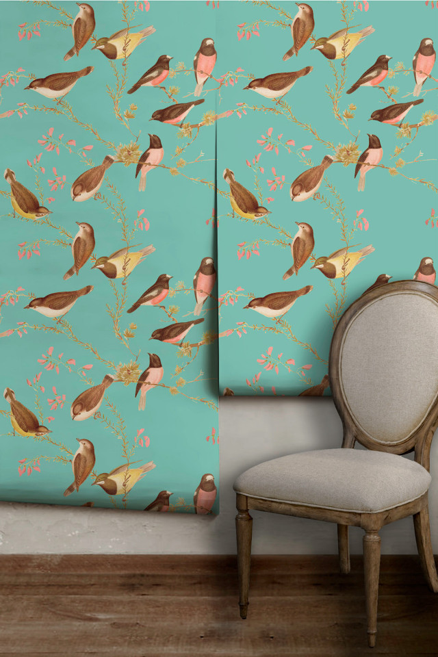 Chair wall birdpattern wallhanging rococo free wallpaper - medium preview image