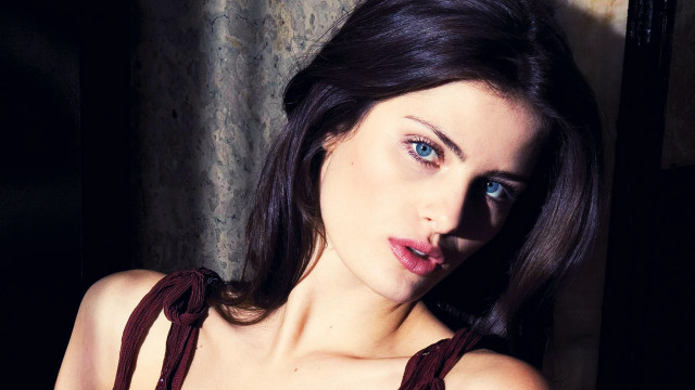 Woman blue eyes brown dress free wallpaper - medium preview image
