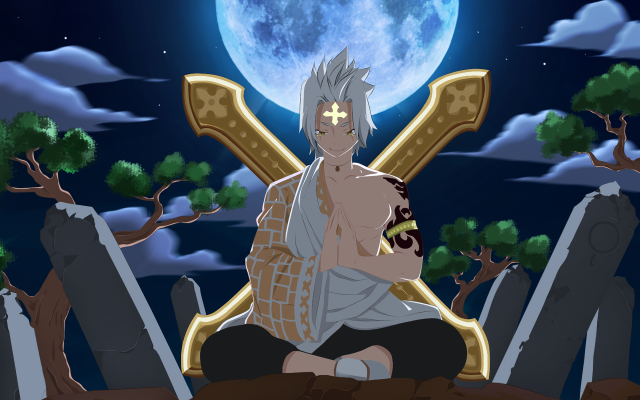 Man sitting rock full moon #2 free wallpaper - medium preview image