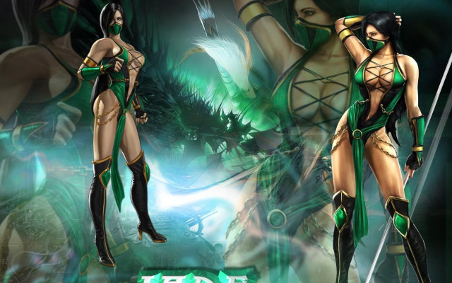 Green woman sword league fantasy free wallpaper - medium preview image