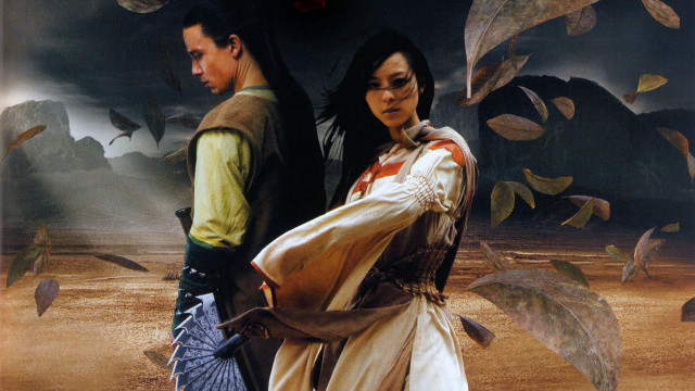 Man woman painting birds flying free wallpaper - medium preview image