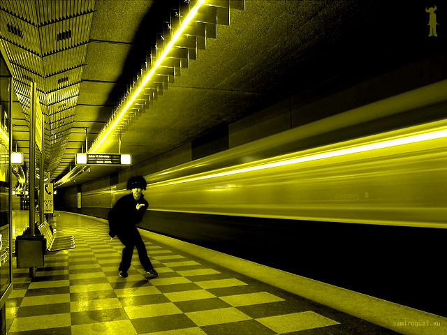Man walking subway platform train free wallpaper - medium preview image