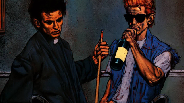 Two men drinking wine together free wallpaper - medium preview image
