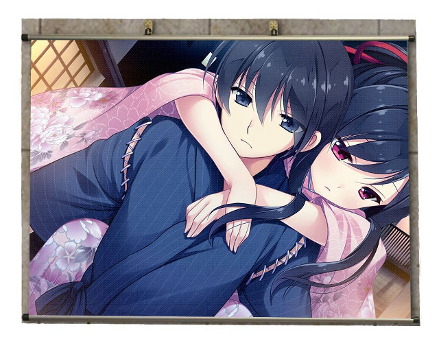 Anime couple hugging room window #3 free wallpaper - medium preview image