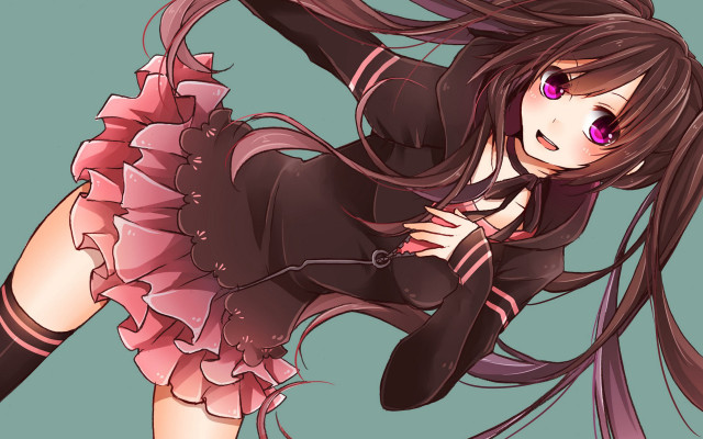 Girl hoodie purple eyes long free wallpaper - medium preview image