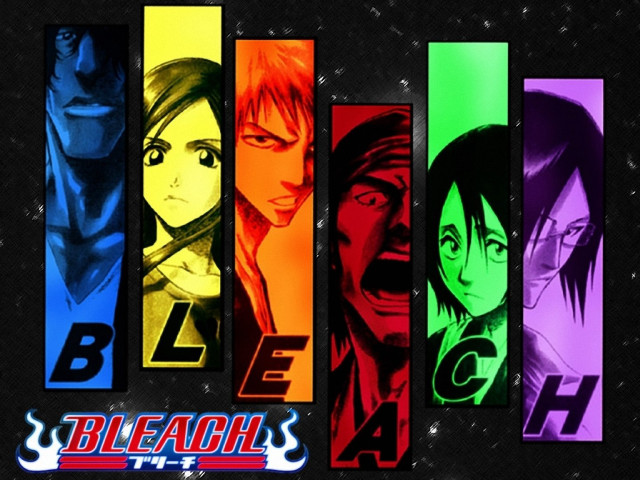 Anime characters colorful font group free wallpaper - medium preview image