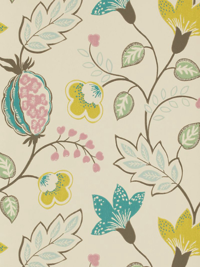 Flower leaf pattern blue yellow free wallpaper - medium preview image
