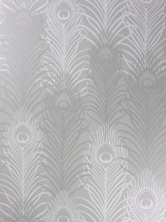 White wall feathers clock artdeco free wallpaper - medium preview image