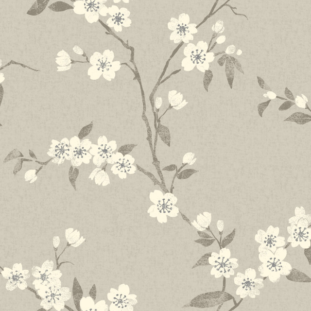 Flower pattern gray background white free wallpaper - medium preview image