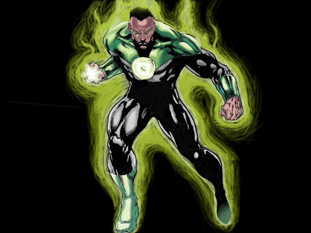Green lantern running air glowing free wallpaper - medium preview image