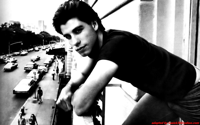 Man leaning railing window traffic free wallpaper - medium preview image