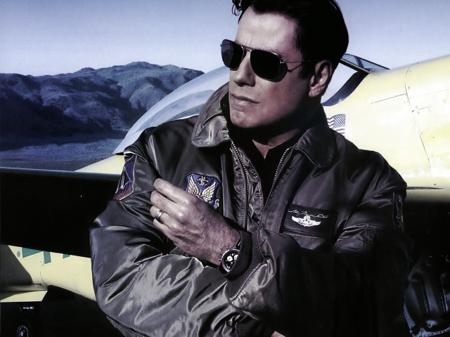 Man leather jacket sunglasses plane free wallpaper - medium preview image