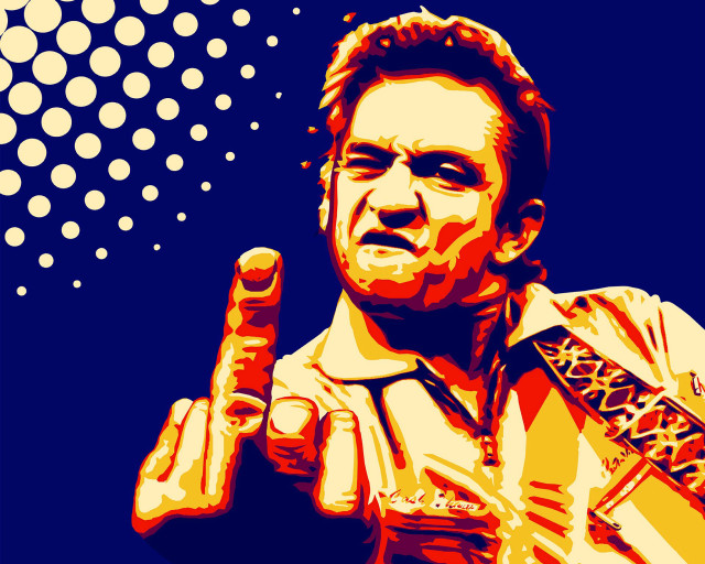 Man holding microphone blue background free wallpaper - medium preview image
