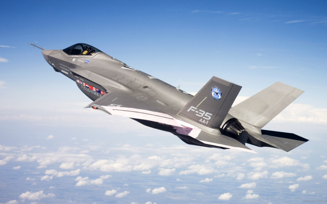 Fighter jet blue sky clouds #34 free wallpaper - medium preview image