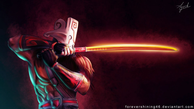 Man holding swords glowing image free wallpaper - medium preview image
