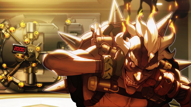 Cartoon hugehead hugearm knife clock free wallpaper - medium preview image