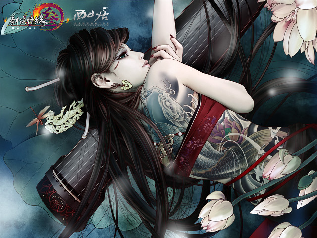 Woman tattoos arm chest art free wallpaper - medium preview image