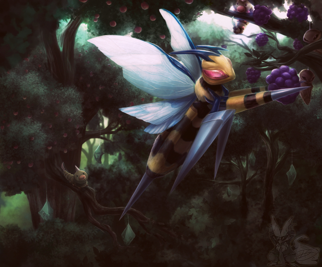 Cartoon character flying bee back free wallpaper - medium preview image