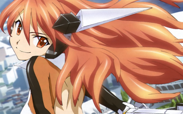 Girl long red hair sword free wallpaper - medium preview image