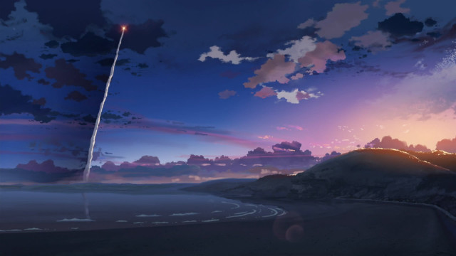 Sunset rocket flying sky clouds #3 free wallpaper - medium preview image